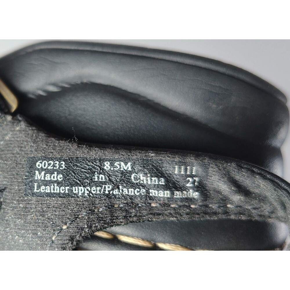 Clarks Bendables Womens 8.5M Black Leather Strappy Wedge Sandals Ankle Straps - Picture 9 of 11